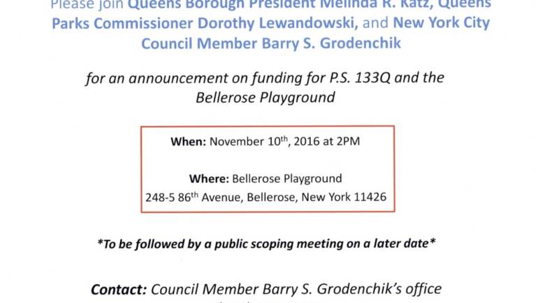 Bellerose Playground Funding Announcement